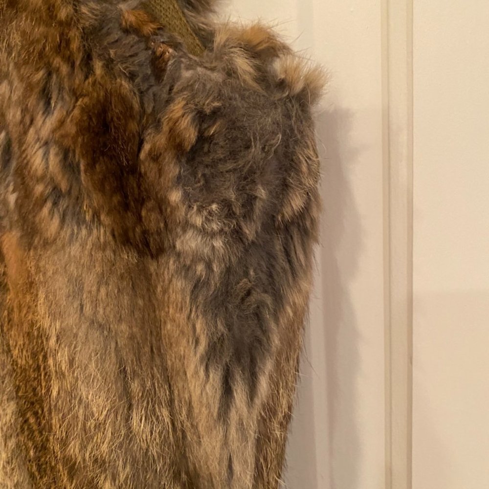 La Rok Luxe Brown Rabbit Fur Vest - Picture 4 of 6